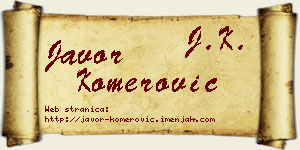Javor Komerović vizit kartica